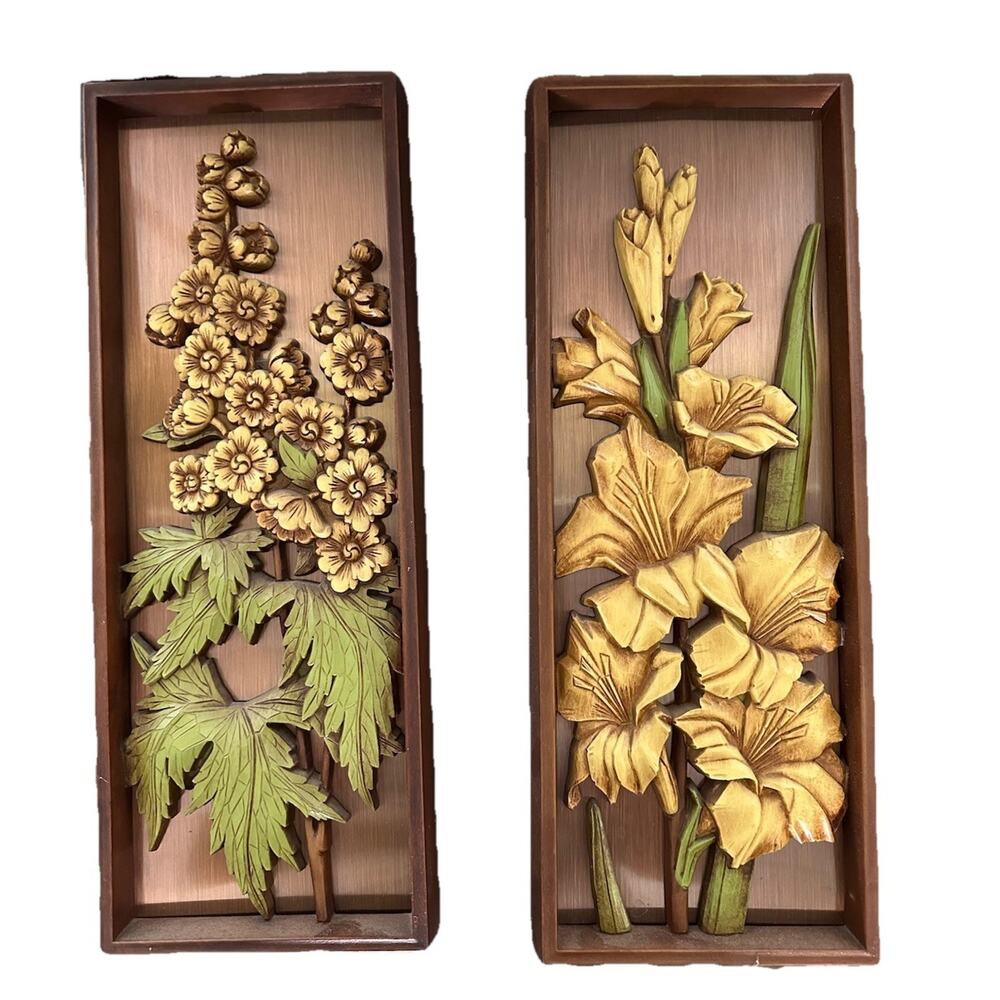 1977 Coppercraft Guild Dart Industries Floral Flower Wall Hangings